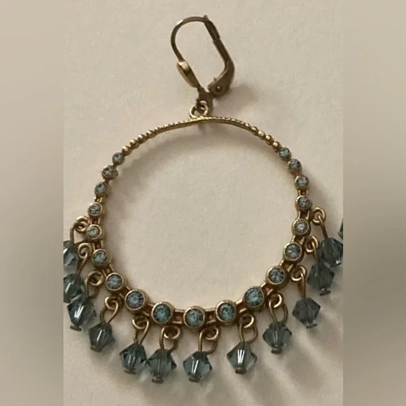 CATHERINE POPESCO La Vie Parisienne Gold Hoop Beaded Crystal Earrings - Picture 8 of 9